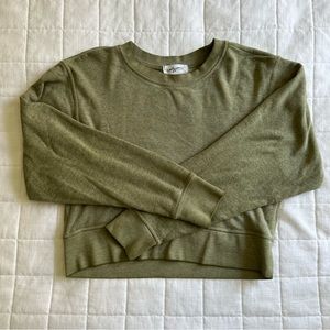 Carly Jean Los Angeles Green Crop Sweatshirt